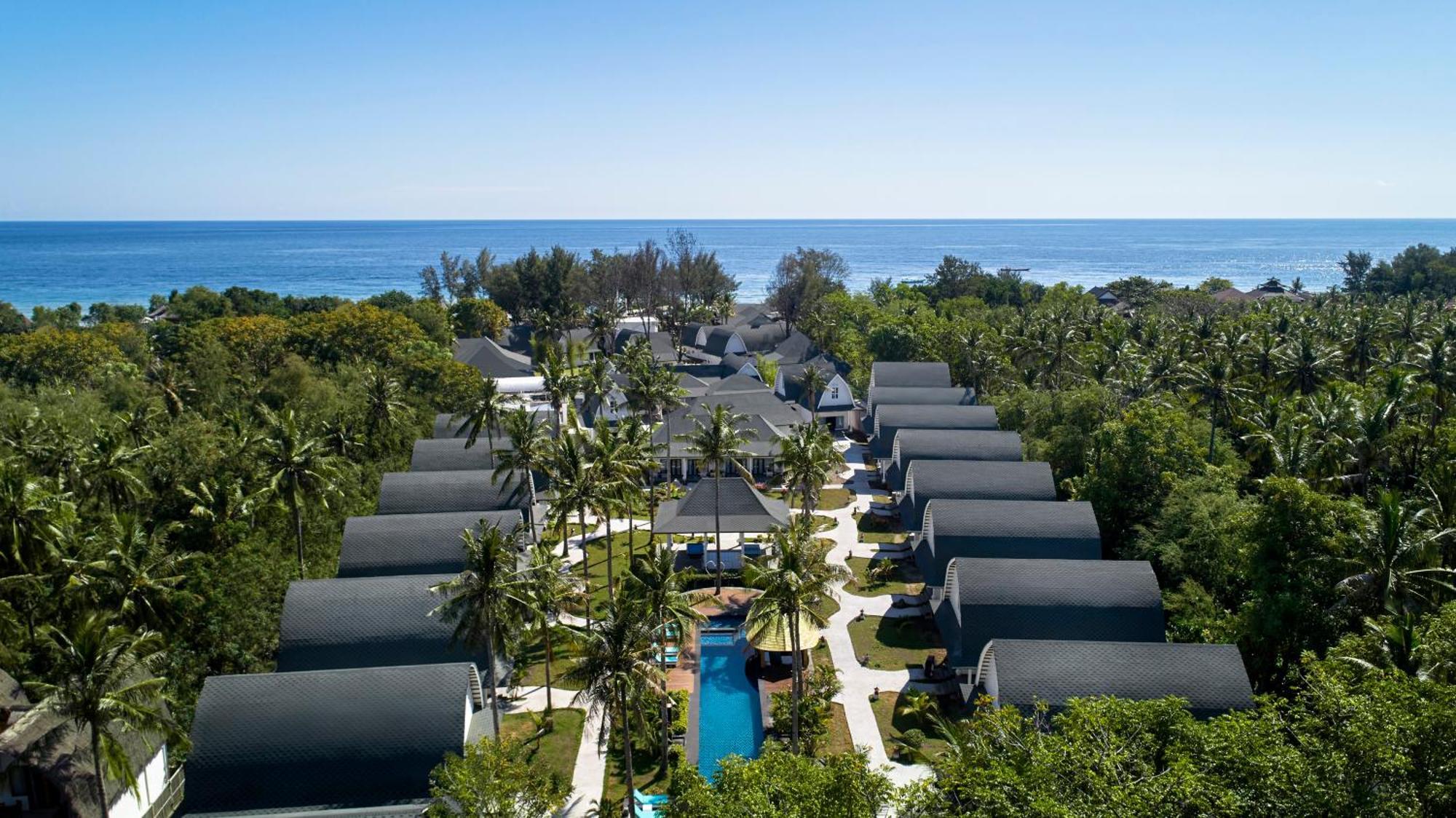 Jambuluwuk Oceano Gili Trawangan Hotel Ngoại thất bức ảnh Aerial view of the resort